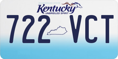 KY license plate 722VCT