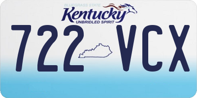 KY license plate 722VCX