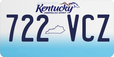 KY license plate 722VCZ