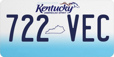 KY license plate 722VEC