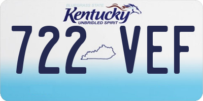 KY license plate 722VEF