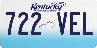 KY license plate 722VEL