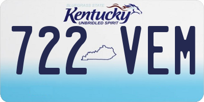 KY license plate 722VEM