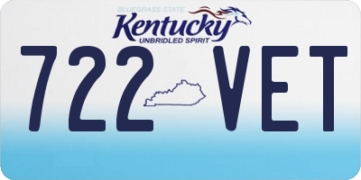 KY license plate 722VET