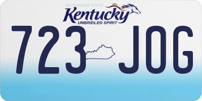 KY license plate 723JOG