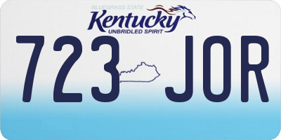 KY license plate 723JOR