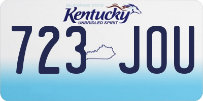 KY license plate 723JOU