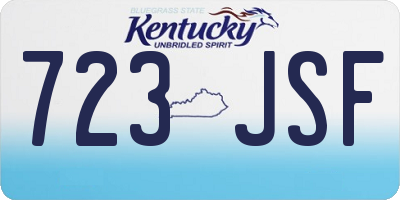 KY license plate 723JSF