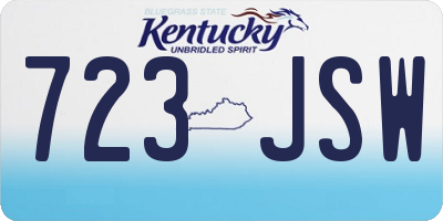 KY license plate 723JSW