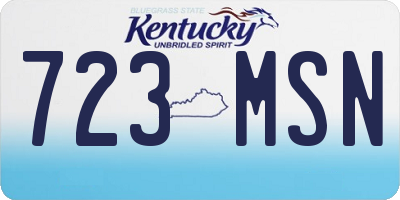 KY license plate 723MSN