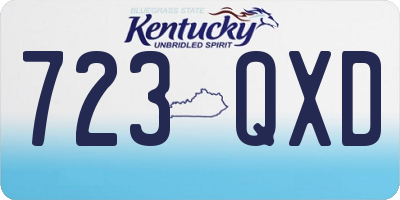 KY license plate 723QXD