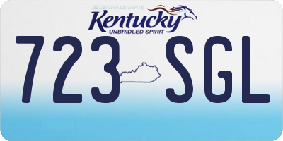KY license plate 723SGL