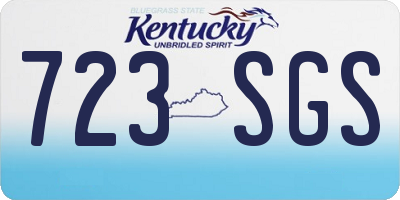 KY license plate 723SGS