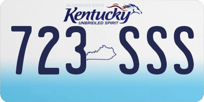 KY license plate 723SSS