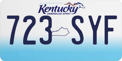 KY license plate 723SYF