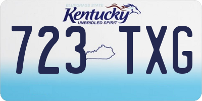 KY license plate 723TXG
