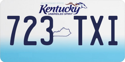 KY license plate 723TXI
