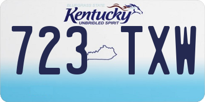 KY license plate 723TXW