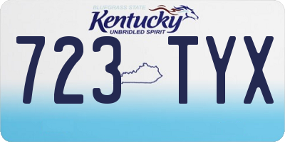 KY license plate 723TYX
