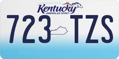 KY license plate 723TZS