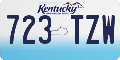 KY license plate 723TZW