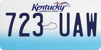 KY license plate 723UAW