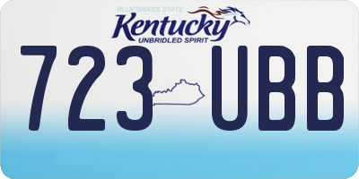 KY license plate 723UBB
