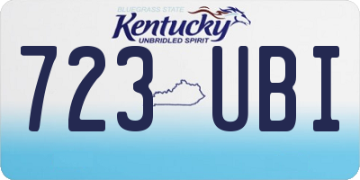 KY license plate 723UBI