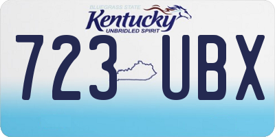 KY license plate 723UBX