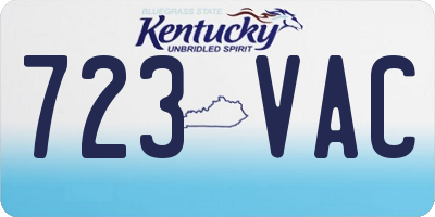 KY license plate 723VAC