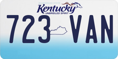 KY license plate 723VAN
