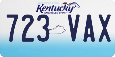 KY license plate 723VAX