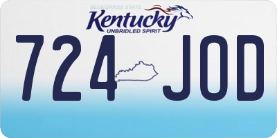 KY license plate 724JOD