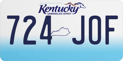 KY license plate 724JOF