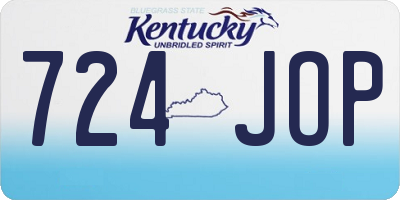 KY license plate 724JOP
