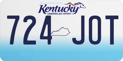 KY license plate 724JOT