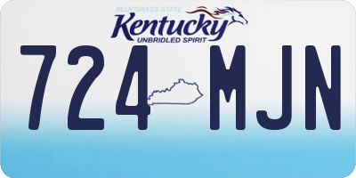 KY license plate 724MJN