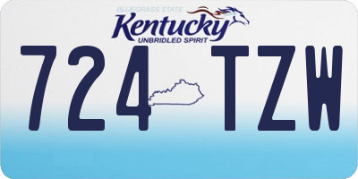 KY license plate 724TZW
