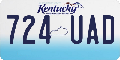 KY license plate 724UAD