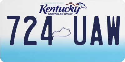 KY license plate 724UAW