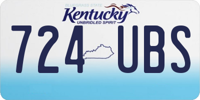 KY license plate 724UBS
