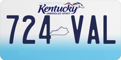 KY license plate 724VAL