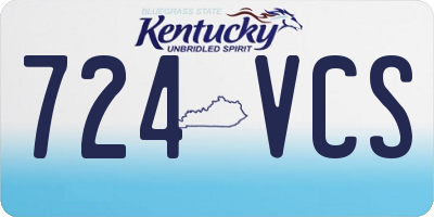 KY license plate 724VCS
