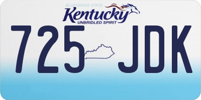 KY license plate 725JDK