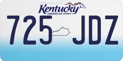 KY license plate 725JDZ