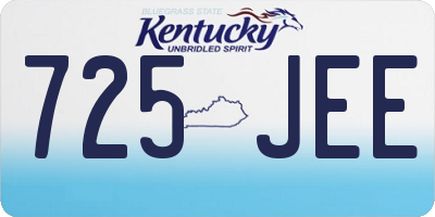 KY license plate 725JEE