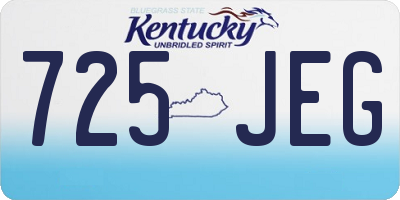 KY license plate 725JEG