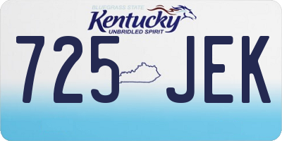 KY license plate 725JEK