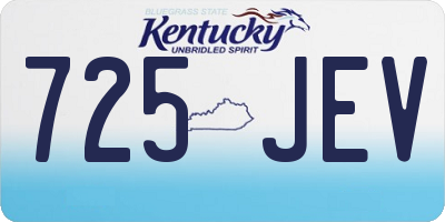 KY license plate 725JEV