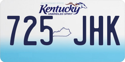KY license plate 725JHK